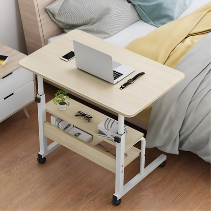 Laptop Desk Table with Storage Shelves