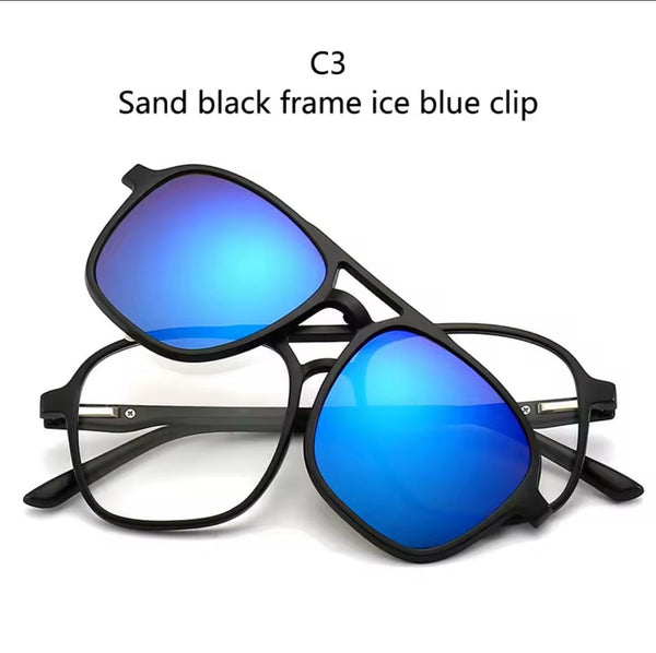 Clip-On Polarized Sunglasses with Optical Frame