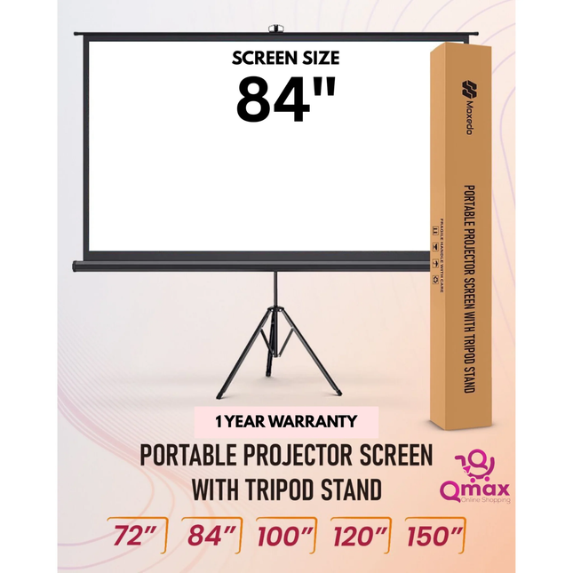 Moxedo Portable Carry N Go Projector Screen with Tripod Stand