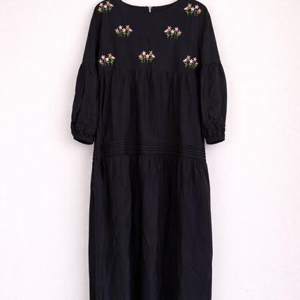 Floral Embroidered Tiered Maxi Dress