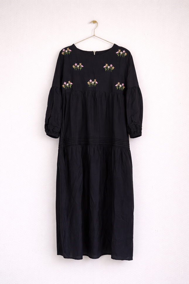 Floral Embroidered Tiered Maxi Dress