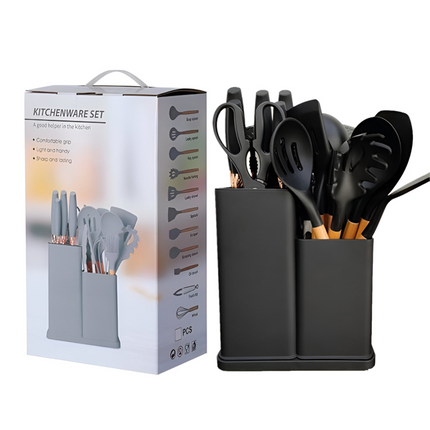 19 Pcs Non Stick Silicone Kitchenware Utensils Cookware Set