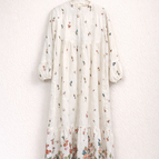 Soft Cream with Floral Embroidery