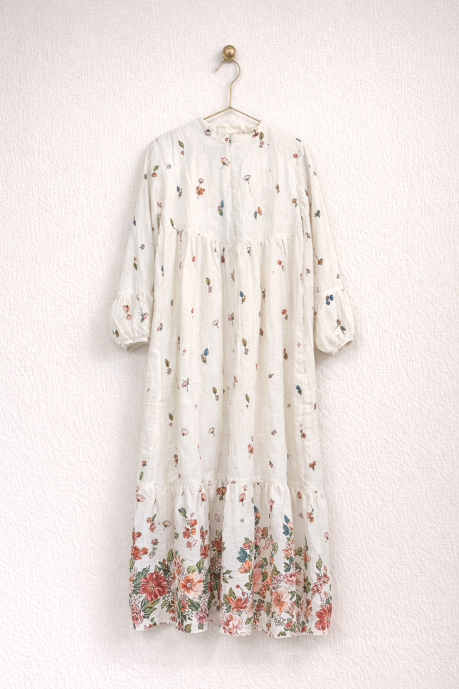 Floral Embroidered Tiered Maxi Dress