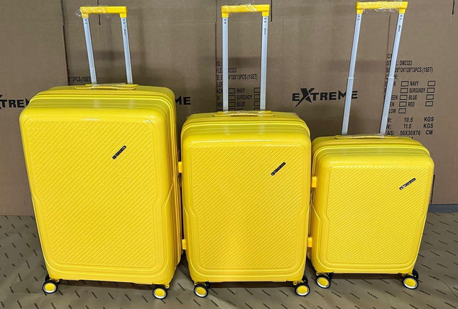 PP Hard Trolley Luggage Set – 3 Sizes (10kg / 20kg / 30kg) – 4 Wheel Spinner