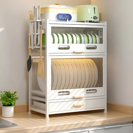 Enclosed Dish Drying Rack Cabinet