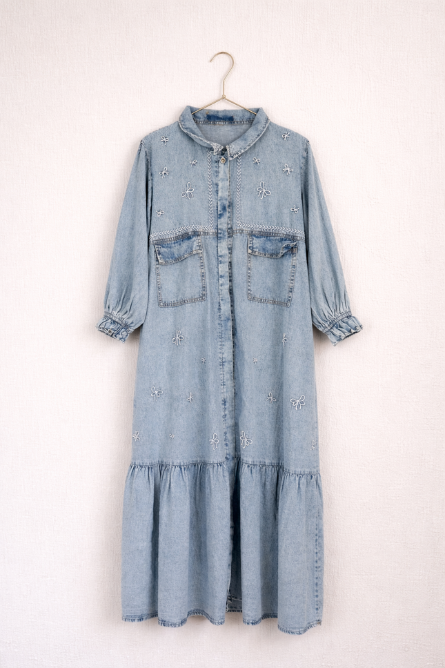 Denim Layered Long Top