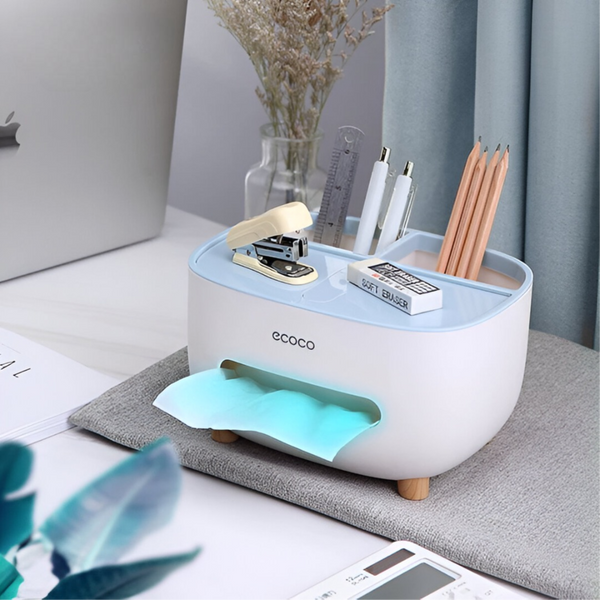 Ecoco Desktop Tissue Box with Organizer