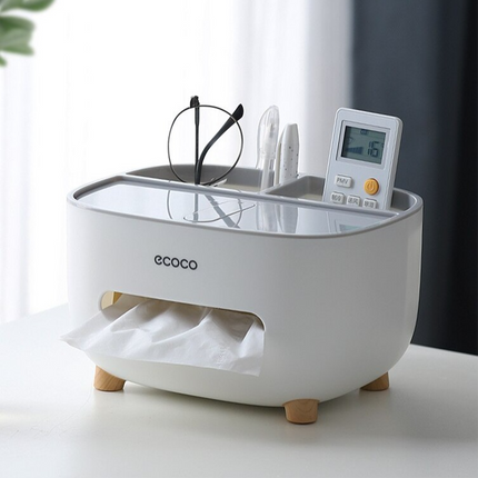 Ecoco Desktop Tissue Box with Organizer
