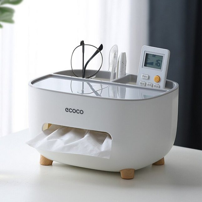 Ecoco Desktop Tissue Box with Organizer