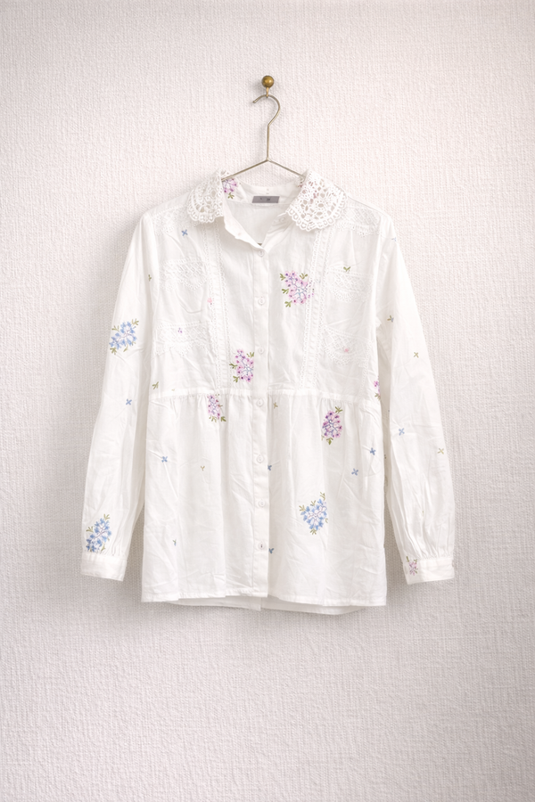 Embroidered Cotton short top for Women