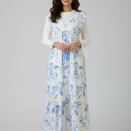Chic Layered Floral Maxi Dress Set