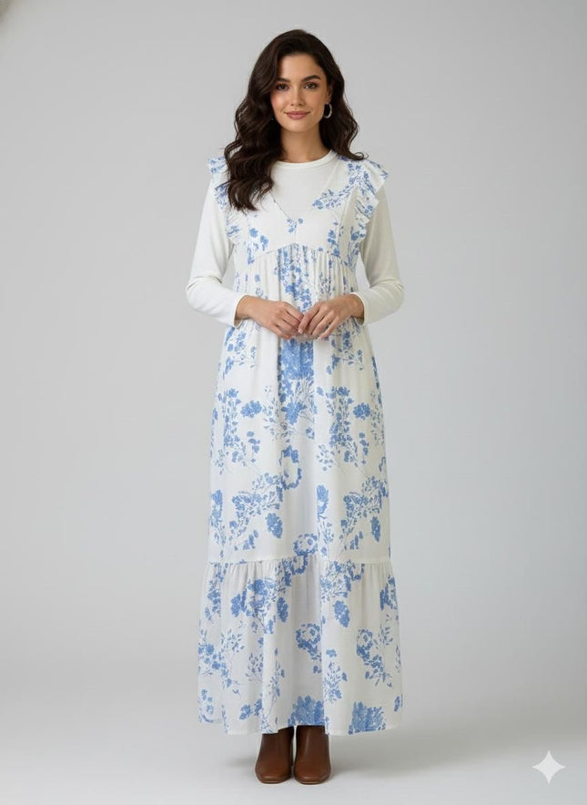 Chic Layered Floral Maxi Dress Set