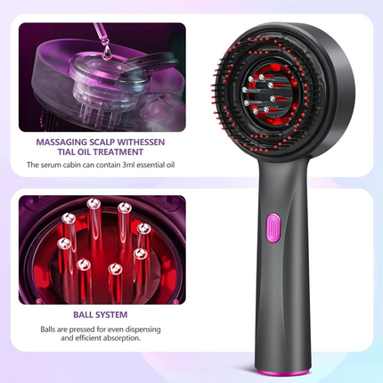 Wireless USB Rechargeable Scalp Massager Comb with Oil Applicator