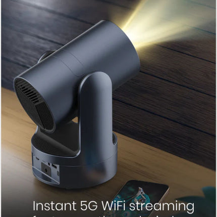 Moxedo Nebulux Smart Android Projector | Home & Outdoor Movie Theatre | 1080P FHD, 4K Support | Built-in 5W HiFi Speaker | Android 9 | 260 Ansi Lumens - Black