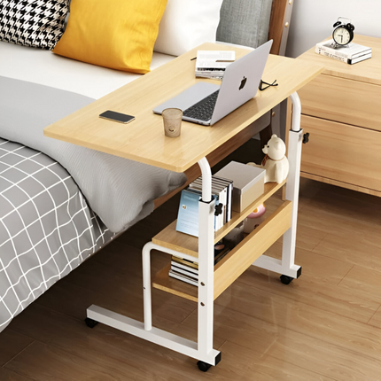 Laptop Desk Table with Storage Shelves