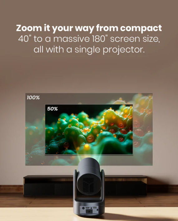 Moxedo Nebulux Smart Android Projector | Home & Outdoor Movie Theatre | 1080P FHD, 4K Support | Built-in 5W HiFi Speaker | Android 9 | 260 Ansi Lumens - Black
