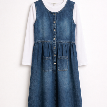 Denim Layered Long Top