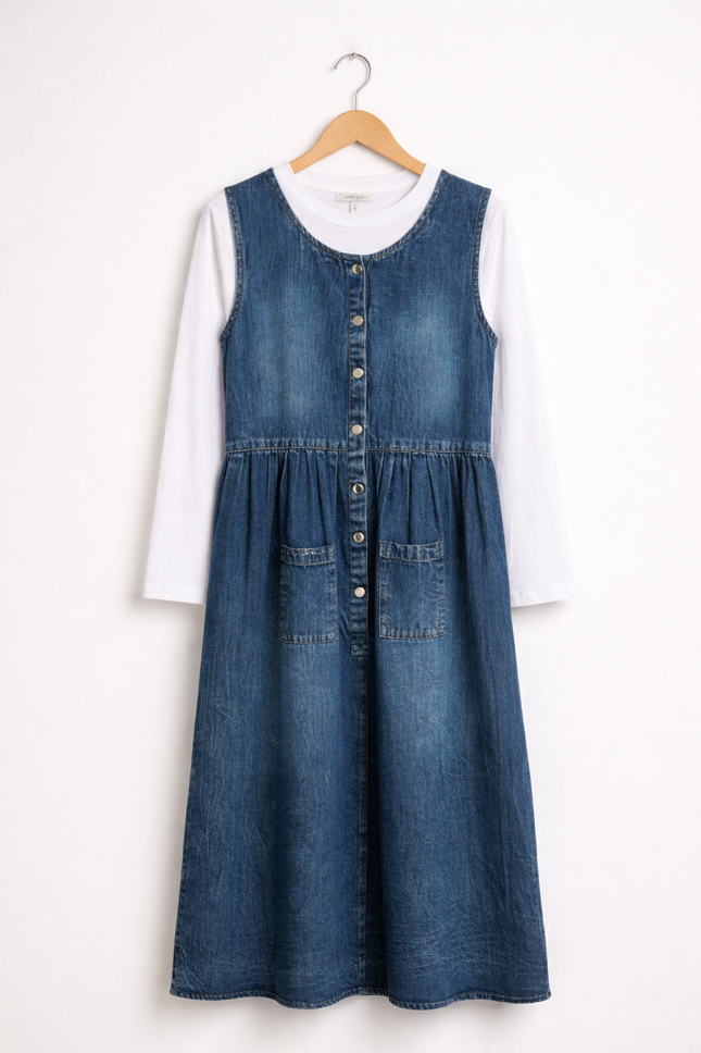 Denim Layered Long Top