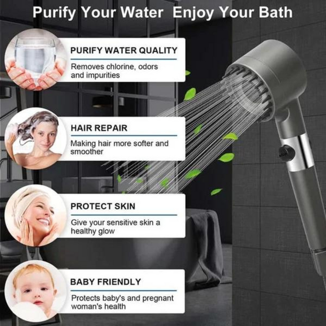 3 Modes Pressurized Filter Shower Head
