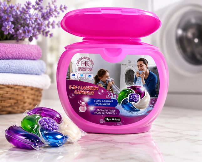 MR 5-in-1 Laundry Capsules – Deep Clean & Long-Lasting Freshness (48 Capsules)