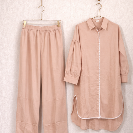 Women’s Modest Co-Ord Set | Long Shirt & Wide Leg Pants