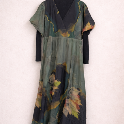 Elegant Printed Layered Maxi Dress