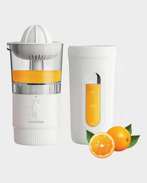 Moxedo Multi-Function 3 In1 Portable Juicer Blender | 1500mAh x 2 Battery | USB Type-C Charging | 18,000 RPM Speed | 4 Stainless Steel Blades - White