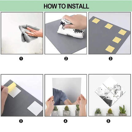 Acrylic Glass Wall Mirror, HD Self Adhesive DIY Mirror (120 x 50 cm)