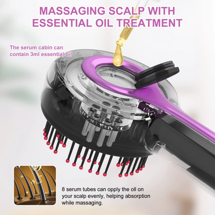 Wireless USB Rechargeable Scalp Massager Comb with Oil Applicator