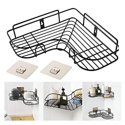 Wall Mounted Bathroom Corner Shelf - Self Adhesive Quick Installation Shampoo Rack