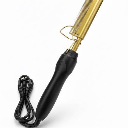 Gold Ceramic Professional Press Comb - The Ultimate Tool for Smooth, Unruly Hair