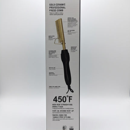 Gold Ceramic Professional Press Comb - The Ultimate Tool for Smooth, Unruly Hair