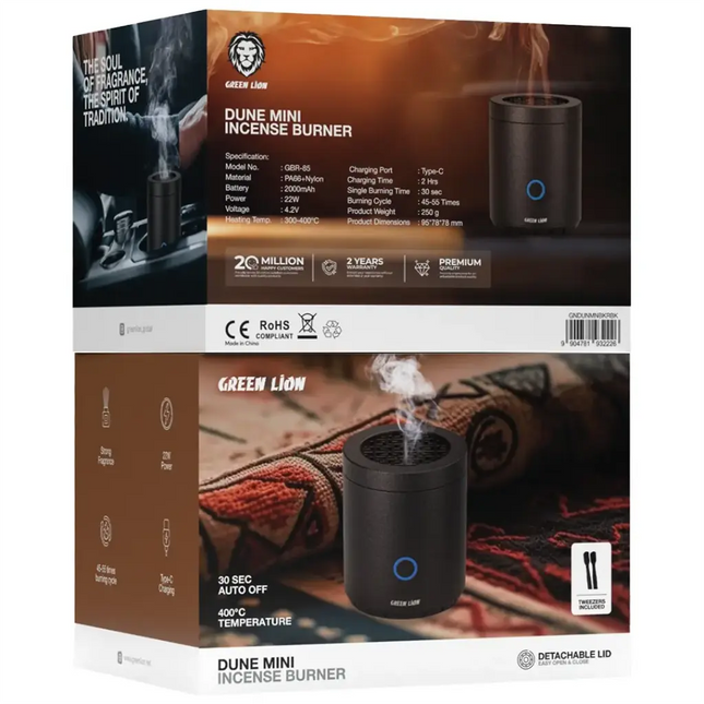 Green Lion Dune Mini Incense Burnt Bakhour