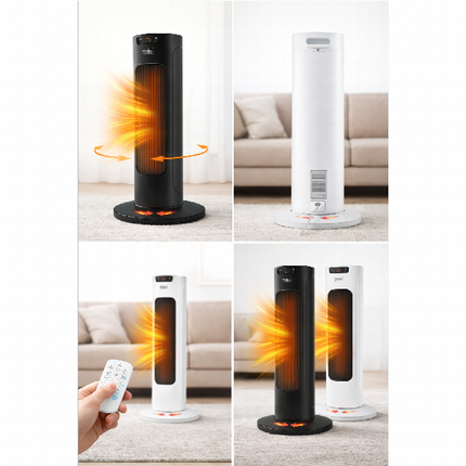 Tobi Rotating Tower Heater Electric Room Heater With Adjustable Heat Assorted Colors