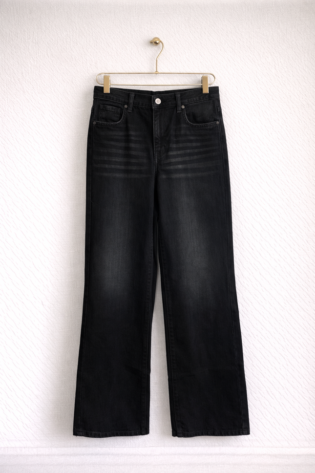 High-Waist Baggy fit Black Denim Jeans for Women