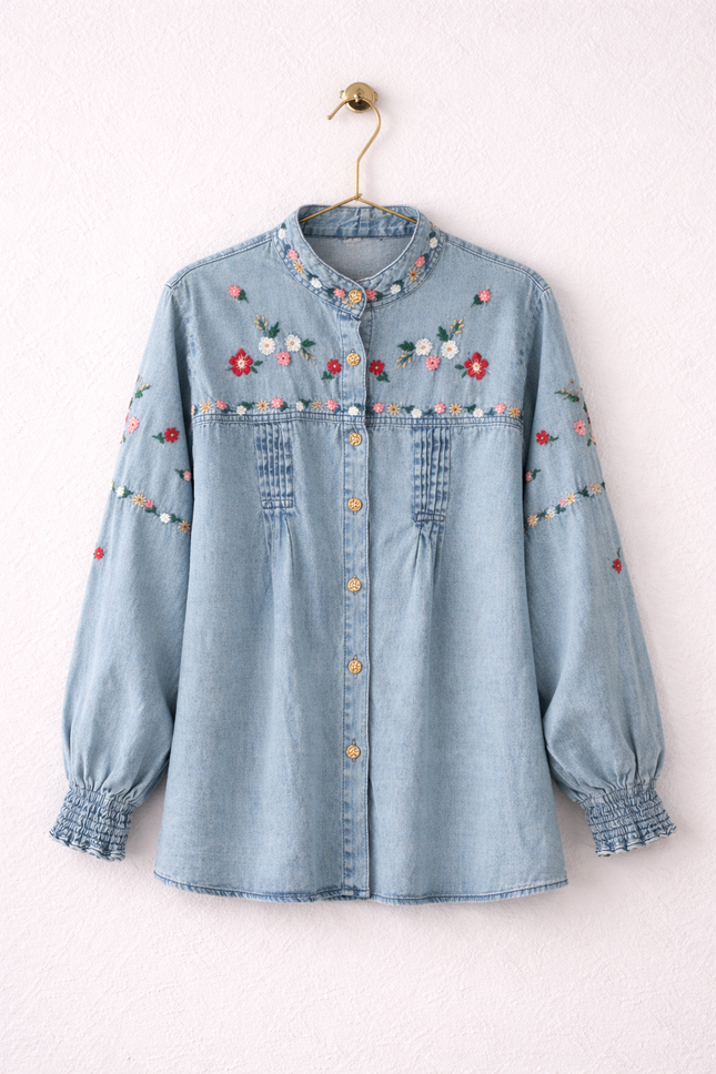 Denim Embroidered Shirt Collection