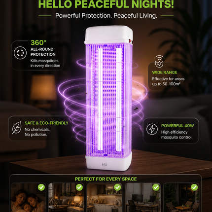 HU Home Mosquito Killer HHO-1002 – 40W Electric Insect Killer (360° Coverage)