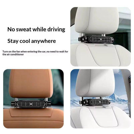 Portable Car Seat Cooling Fan – USB Rechargeable Headrest Air Cooler
