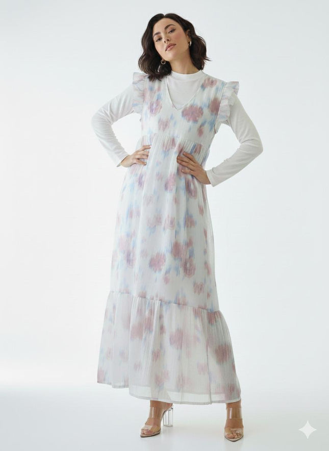 Chic Layered Floral Maxi Dress Set