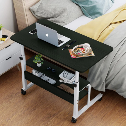 Laptop Desk Table with Storage Shelves