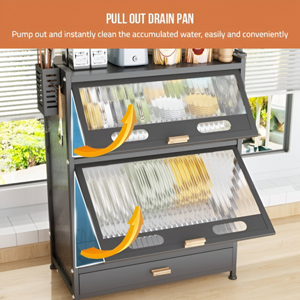 Enclosed Dish Drying Rack Cabinet