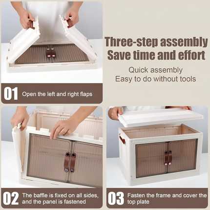 Multi-Layer Stackable Portable Folding Storage Cabinet with Wheels