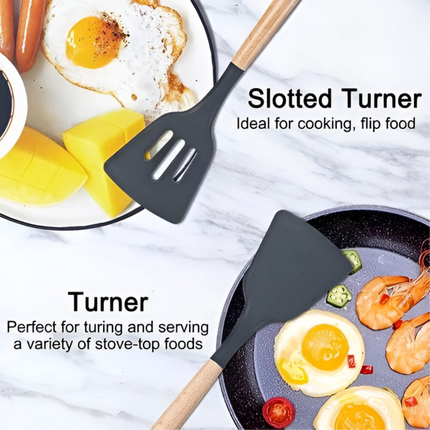 12 Pcs Non Stick Silicone Kitchenware Utensils Cookware Set