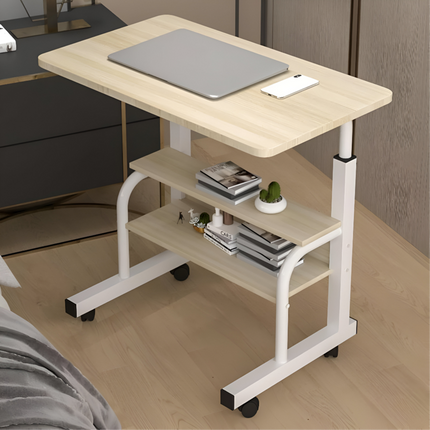 Laptop Desk Table with Storage Shelves