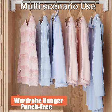 Adjustable Telescopic Curtain Rod – No Wall Drilling, Multipurpose