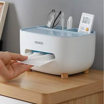 Ecoco Desktop Tissue Box with Organizer