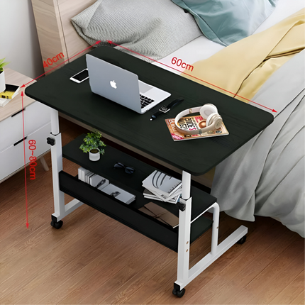 Laptop Desk Table with Storage Shelves