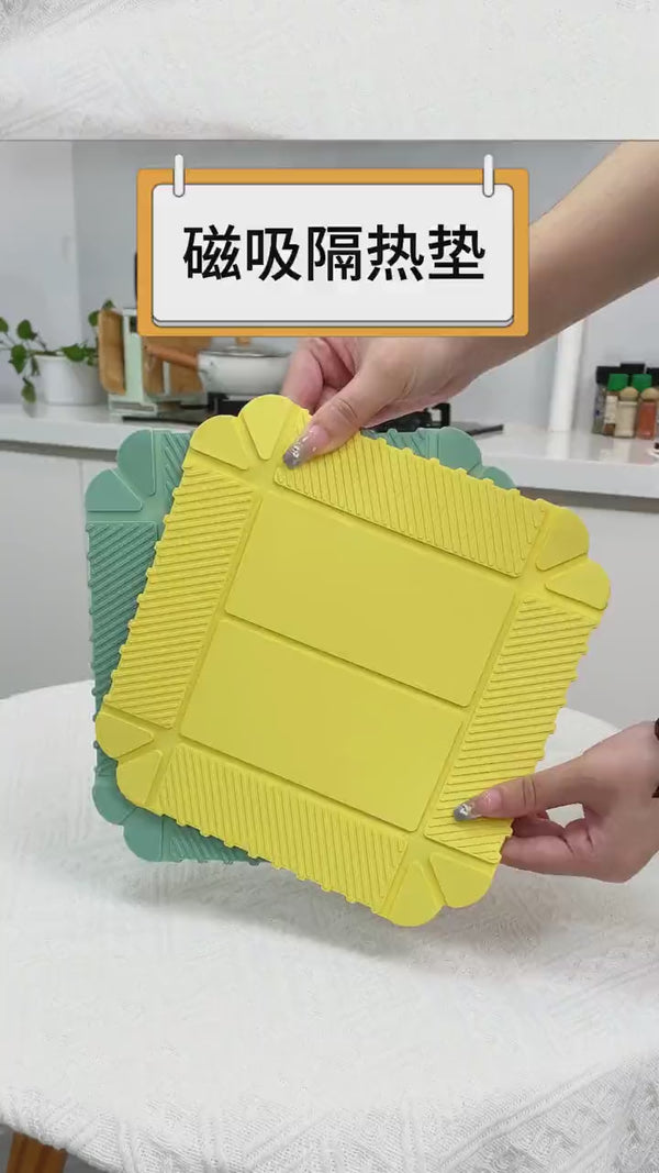 Foldable Magnetic Silicone Mat &amp; Tray – Heat-Resistant 2-in-1 Storage Pad