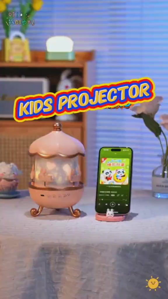 Bunny's Carousel Night Light Projector for Kids Room, Rabbits 6 Film, Baby Night Light Projector, USB Cable,360 Rotating